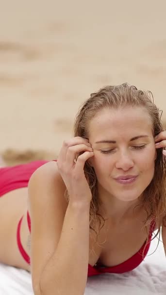 Krásný Den Pláži Nádherné Místo Relaxaci Cestovní Fotografie — Stock video