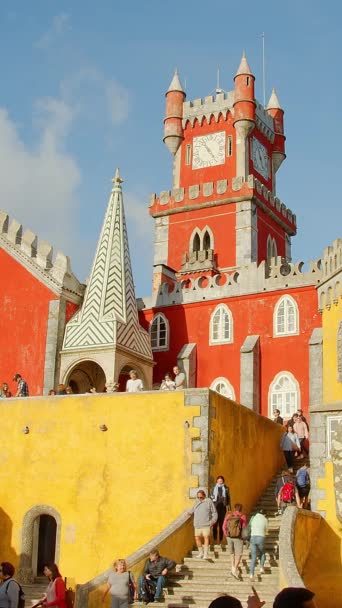 Bâtiments Colorés Palais National Pena Sintra Photographie Voyage — Video