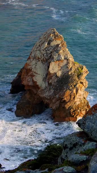 Costa Incrível Cabo Roca Portugal Pôr Sol Viajar Fotografias — Vídeo de Stock