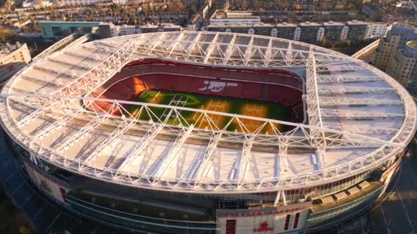 Стадіон Емірати Домашня Арсенал Лондонського Футбольного Клубу Вигляд Повітря London — стокове відео