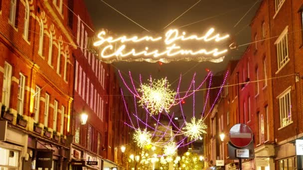 Seven Dials Christmas London Beautiful Place London United Kingdom December — Stok Video
