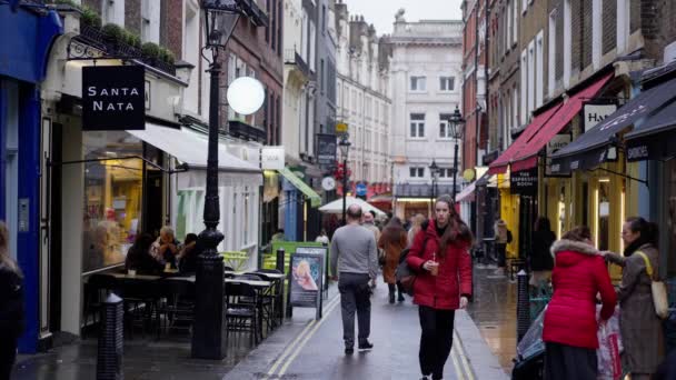 People Walking London Slow Motion Clip Travel Photography — Vídeo de stock