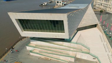 Museum of Liverpool at Pier Head - aerial view - LIVERPOOL, UNITED KINGDOM - AUGUST 16, 2022