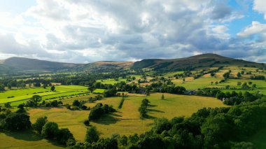 Village of Hope in the Peak District National Park - aerial view - drone photography