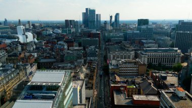 Aerial view over the city of Manchester - drone photography