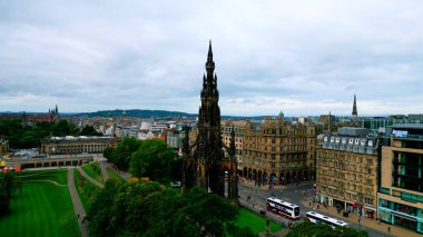Edinburgh 'un şehir merkezinde Scott Memorial - seyahat fotoğrafçılığı