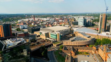 Manchester Arena aerial view from above - MANCHESTER, UNITED KINGDOM - AUGUST 15, 2022