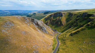 Amazing landscape of Peak District National Park - aerial view - drone photography