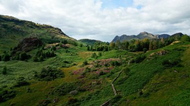 Hardknott Pass at the Lake District National Park - aerial view - drone photography