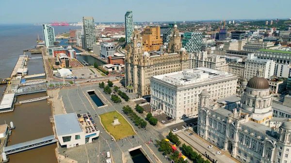 Flight City Liverpool Drone Photography — Stockfoto