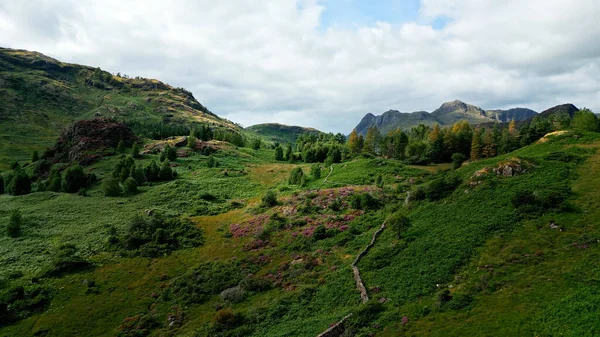 Hardknott Pass at the Lake District National Park - aerial view - drone photography