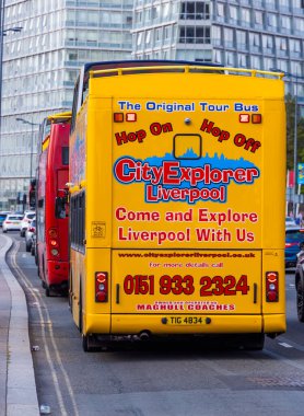 City sightseeing bus in Liverpool - LIVERPOOL, UNITED KINGDOM - AUGUST 16, 2022