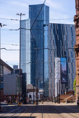Manchester Deansgate 'in gökdelenleri - Manşetçi, Birleşik KINGDOM - 15 Ağustos 2022