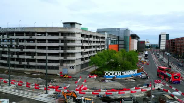 Ocean Terminal Shopping Center Edynburgu Leith Widok Lotu Ptaka Edinburgh — Wideo stockowe