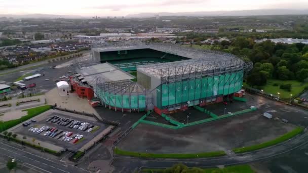 グラスゴーのケルトスタジアムFcケルトグラスゴーの家 空中ビュー Glasgow イギリス 2022年10月4日 — ストック動画