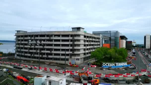 Ocean Terminal Shopping Center Edinburgh Leith Air View Edinburgh United — стокове відео