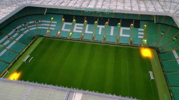 Celtic Stadium Glasgow Der Heimat Des Celtic Glasgow Luftaufnahme Glasgow — Stockvideo