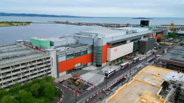 Ocean Terminal Shopping Center Edynburgu Leith Widok Lotu Ptaka Edinburgh — Wideo stockowe