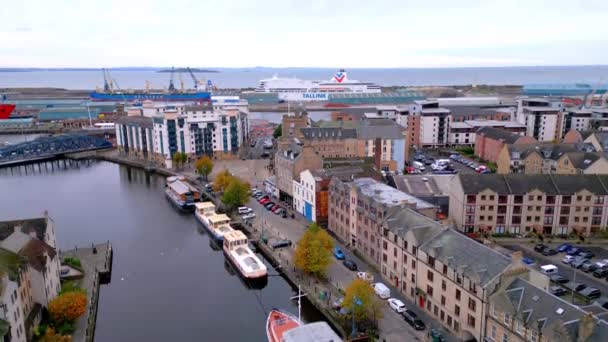 Rivière Leith Dans Ville Édimbourg Haut Vue Aérienne Edinburgh Royaume — Video