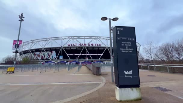 伦敦伊莉莎白女王奥林匹克公园体育馆 西汉姆的故乡 联合王国 2022年12月20日 — 图库视频影像