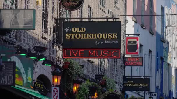 Irlandzki Pub Dzielnicy Temple Bar Dublinie Miasto Dublin Irlandia Kwietnia — Wideo stockowe