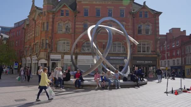 Pedestrian Zone City Center Belfast Belfast United Kingdom April 2022 — Stockvideo