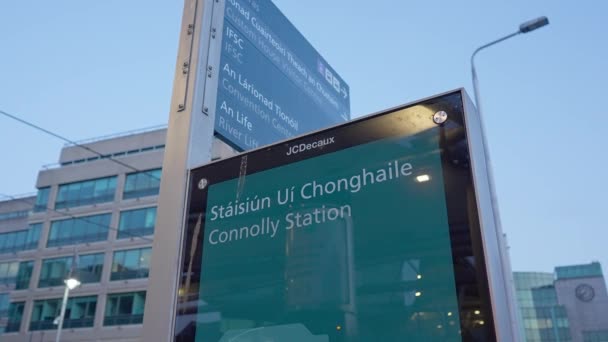 Σταθμός Connolly Dublin Κεντρικός Σταθμός Πολη Του Dublin Ιρλανδια Απριλίου — Αρχείο Βίντεο