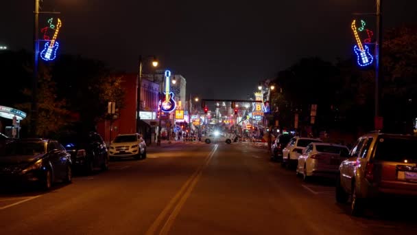 Beale Street Memphis Hogar Del Blues Música Rock Lugar Legendario — Vídeo de stock