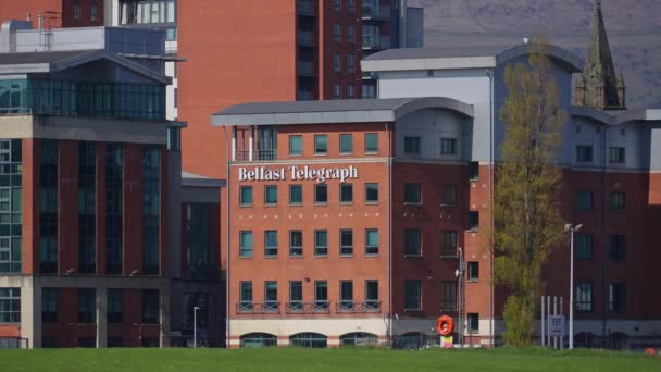 Belfast Telegrafs Huvudkontor Belfast Förenade Kungariket April 2022 — Stockvideo