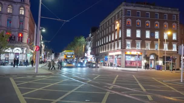 美丽的都柏林 与里菲河的夜晚 城市都伯林 爱尔兰 2022年4月20日 — 图库视频影像