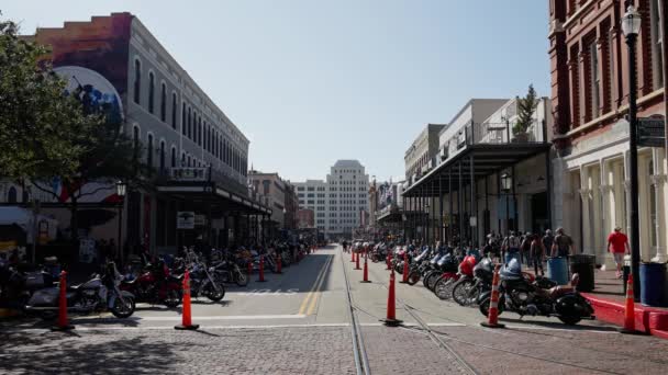 在德克萨斯州加尔维斯顿 加尔斯韦斯顿 Galveston Texas Galveston Texas 举行的自行车大会 2022年11月3日 — 图库视频影像