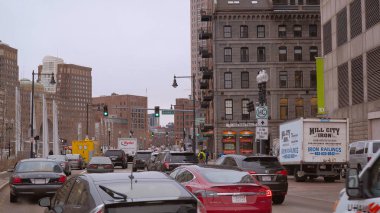 Boston 'da sokak trafiği - BOSTON. ABD - 5 Nisan 2017