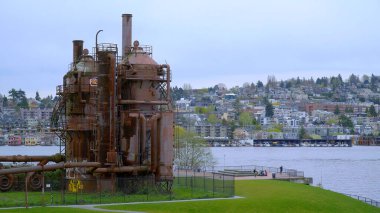 Impressive constructions at Seattle Gasworks Park - SEATTLE, WASHINGTON - APRIL 11, 2017