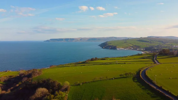 Beautiful Causeway Coast Northern Ireland Aerial View Drone — Stock Fotó