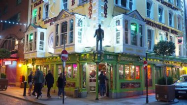 Amazing Irish pubs n the Temple Bar Quarter in Dublin - CITY OF DUBLIN, IRELAND - APRIL 20, 2022