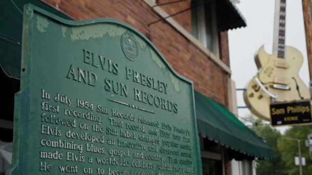 Elvis Presley Och Sun Records Recording Studio Memphis Tennessee November — Stockvideo