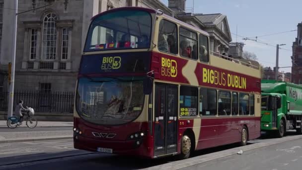 Sightseeing Bus Dublin City Dublin Ireland April 2022 — Wideo stockowe