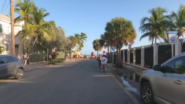 Pov Kör Genom Key West Vid Sydligaste Punkten Key West — Stockvideo