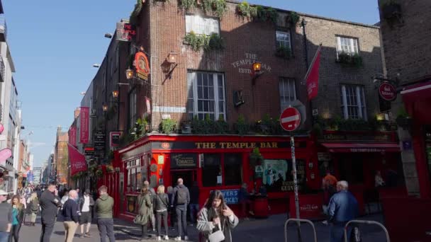 Wijk Temple Bar Dublin Een Populaire Plek Stad City Dublin — Stockvideo