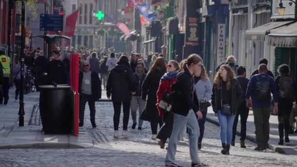 Temple Bar Dublinie Jest Popularnym Miejscem Mieście City Dublin Irland — Wideo stockowe