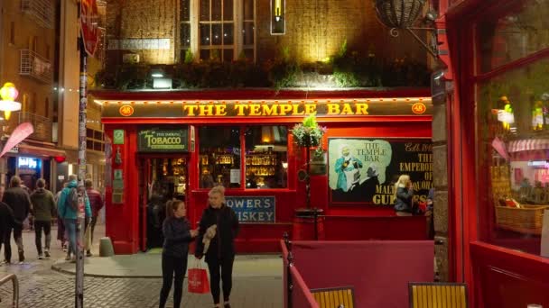 Oryginalny Bar Temple Bar Irish Pub Dublinie Miasto Dublina Irlandia — Wideo stockowe
