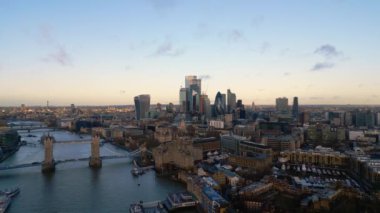 London in the early morning - aerial view - LONDON, UNITED KINGDOM - DECEMBER 18, 2022
