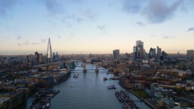 London in the early morning - aerial view - LONDON, UNITED KINGDOM - DECEMBER 18, 2022