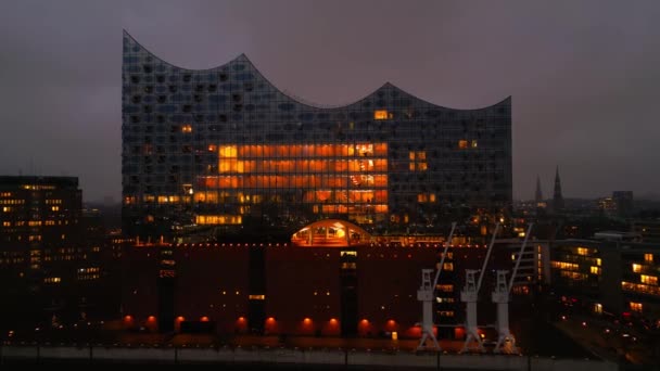 Hamburg Daki Elbphilharmonie Konser Salonu Inanılmaz Çekimi Hamburg Almany Aralik — Stok video