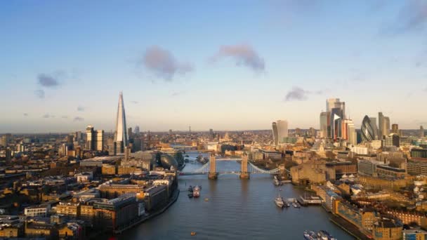 Csodálatos Kilátás London Temze Egy Napsütéses Napon London Egyesült Királyság — Stock videók