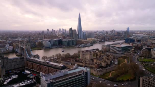 Πύργος Του Λονδίνου Από Ψηλά Θέα Την Πόλη Λονδινο Ηνωμενο — Αρχείο Βίντεο