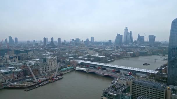 River Thames London Mist Foggy Day London United Kingdom December — Stock videók