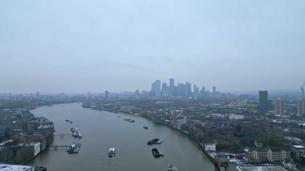 Londýn Mlze Mlhavého Dne Londýn Spojené Království Prosince 2022 — Stock video