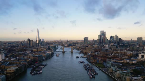 London Early Morning Aerial View London United Kingdom December 2022 — Video Stock
