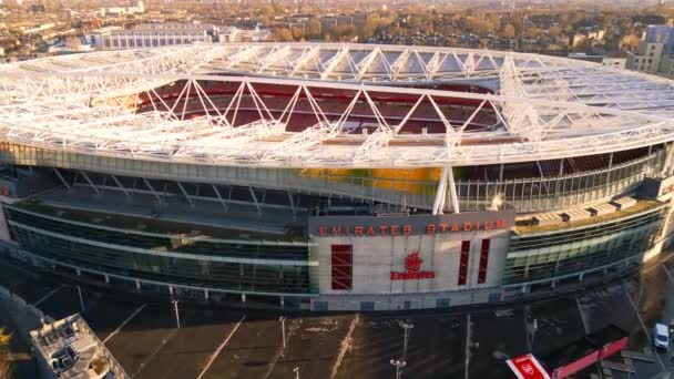 アーセナル ロンドンスタジアム エミレーツ スタジアム上から ロンドン イギリス 2022年12月18日 — ストック動画